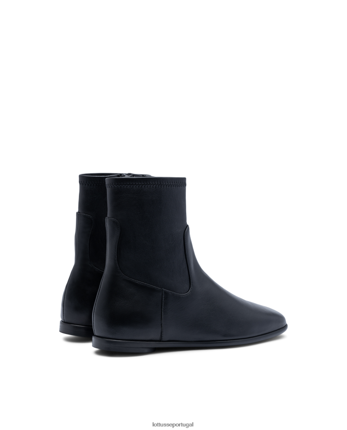 ponto Lottusse mulheres botins macios de cordeiro goya preto 86F22T411 calçados