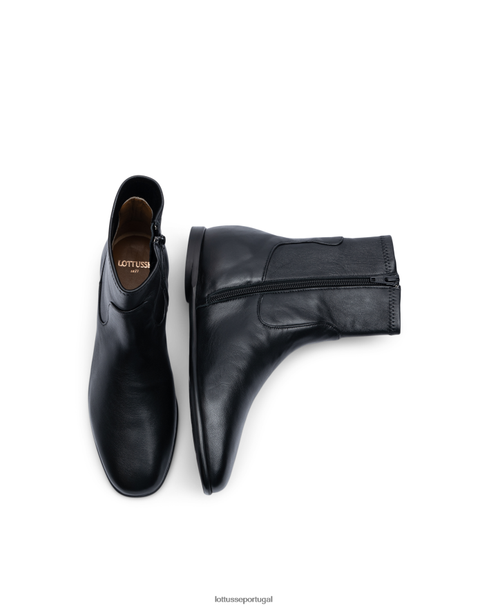 ponto Lottusse mulheres botins macios de cordeiro goya preto 86F22T411 calçados