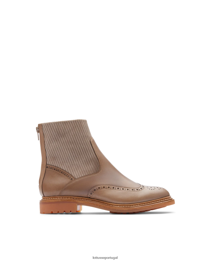 ponto Lottusse mulheres botins walton crust anilina com relevo na panturrilha cinza 86F22T203 calçados