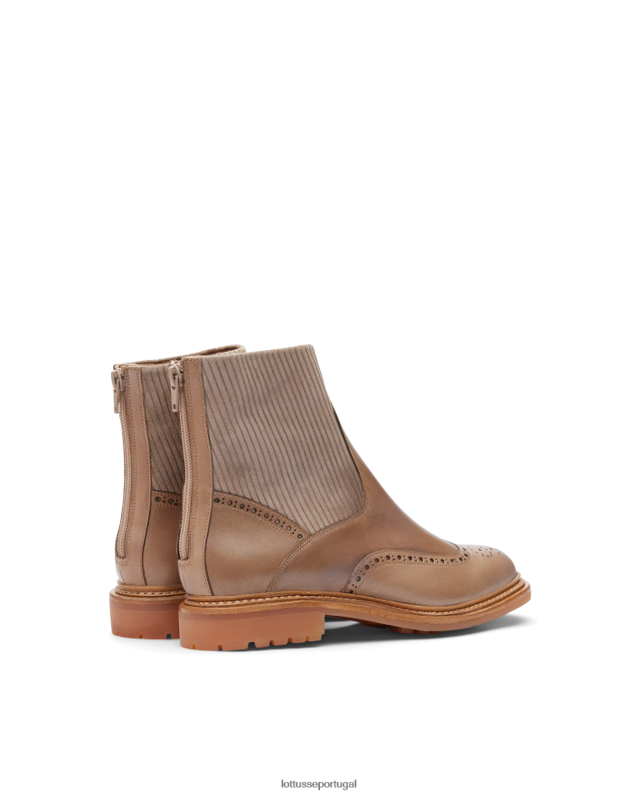 ponto Lottusse mulheres botins walton crust anilina com relevo na panturrilha cinza 86F22T203 calçados