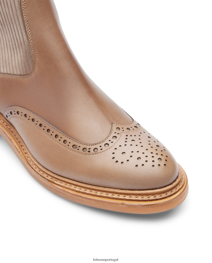ponto Lottusse mulheres botins walton crust anilina com relevo na panturrilha cinza 86F22T203 calçados