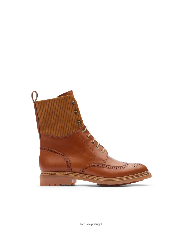 ponto Lottusse mulheres botins walton crust anilina com relevo na panturrilha marrom 86F22T202 calçados