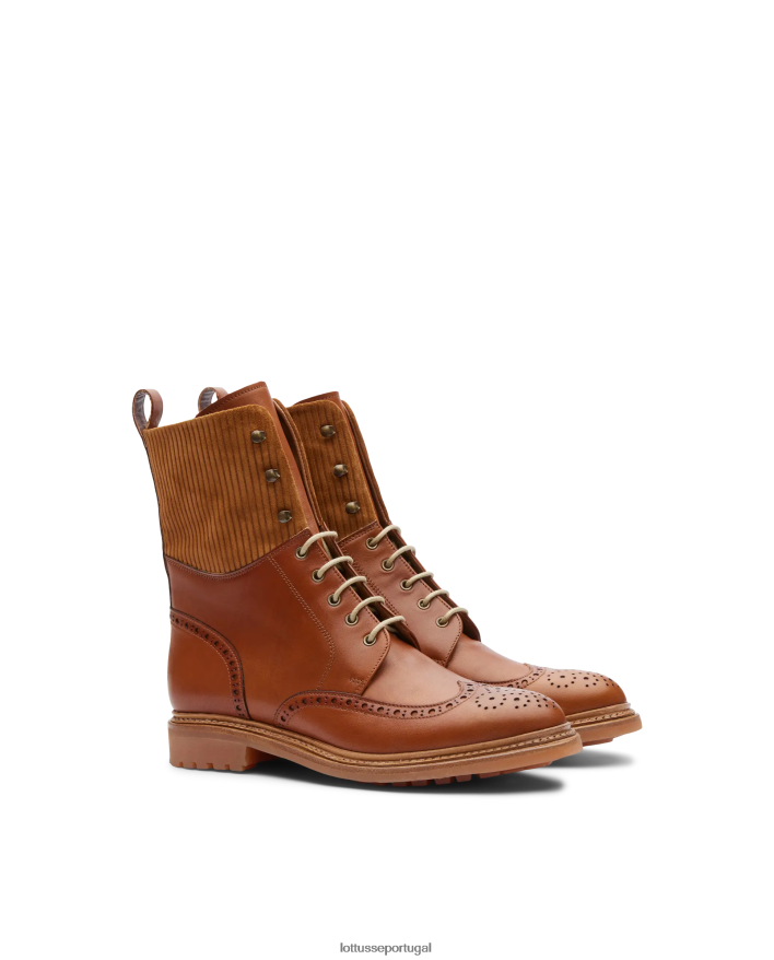ponto Lottusse mulheres botins walton crust anilina com relevo na panturrilha marrom 86F22T202 calçados