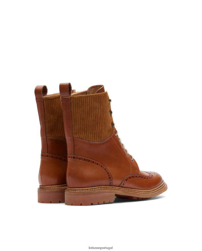 ponto Lottusse mulheres botins walton crust anilina com relevo na panturrilha marrom 86F22T202 calçados