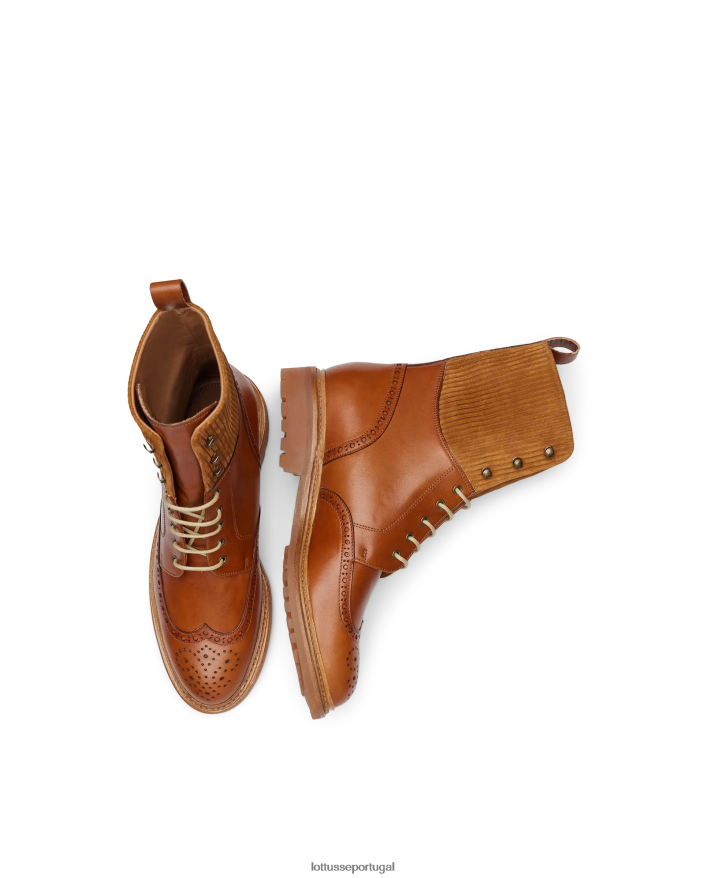 ponto Lottusse mulheres botins walton crust anilina com relevo na panturrilha marrom 86F22T202 calçados