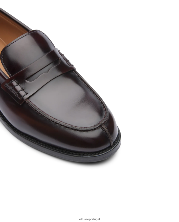 ponto Lottusse mulheres Mocassins de bezerro com fichário polido Chris marrom 86F22T392 calçados