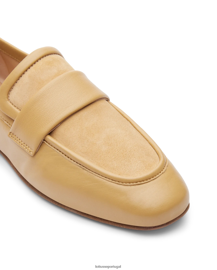 ponto Lottusse mulheres mocassim amarelo macio de cordeiro goya amarelo 86F22T281 calçados
