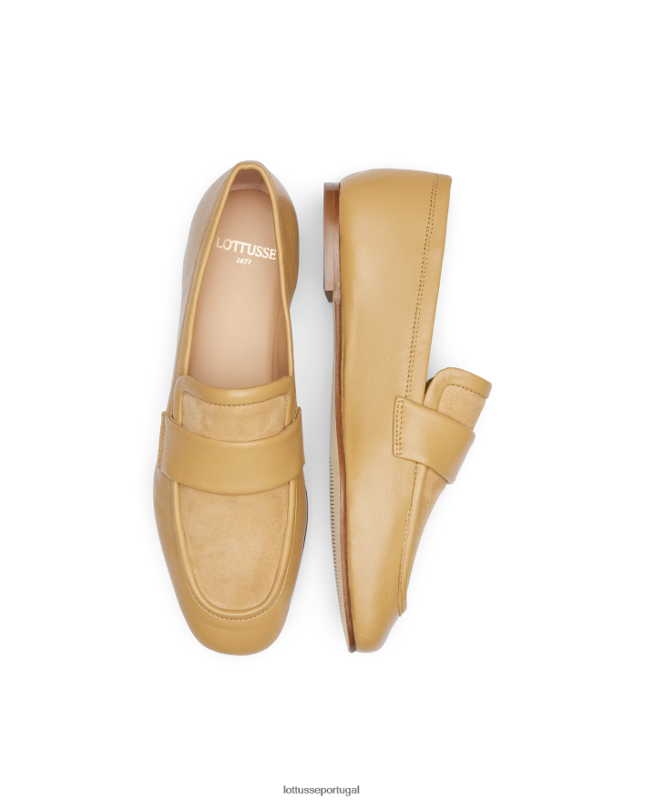 ponto Lottusse mulheres mocassim amarelo macio de cordeiro goya amarelo 86F22T281 calçados