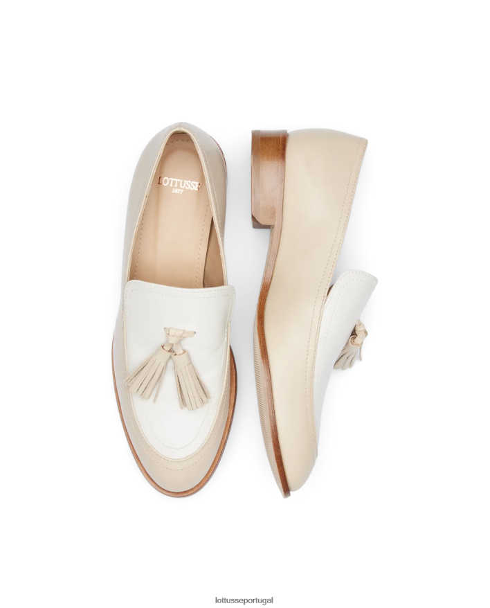 ponto Lottusse mulheres mocassim claire simples off white 86F22T243 calçados