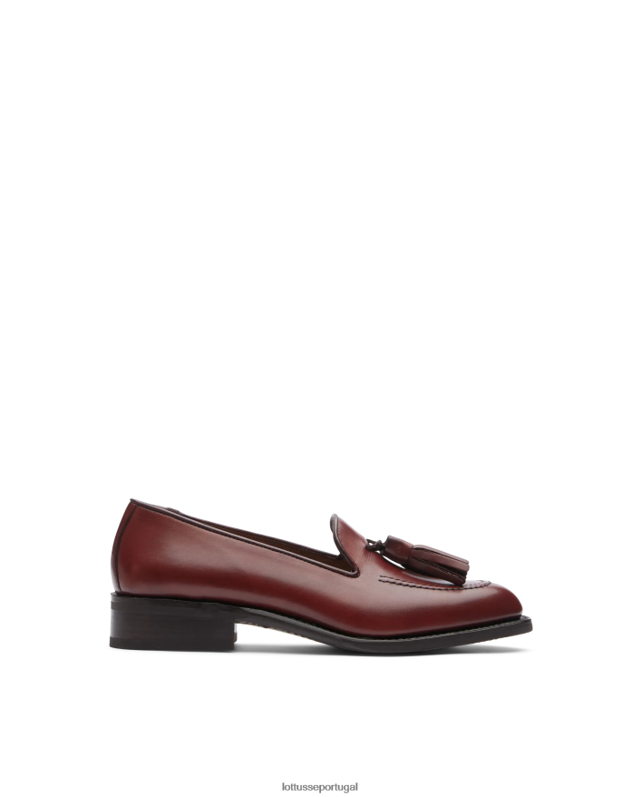 ponto Lottusse mulheres mocassins de bezerro cambridge crust anilina em relevo marrom 86F22T205 calçados