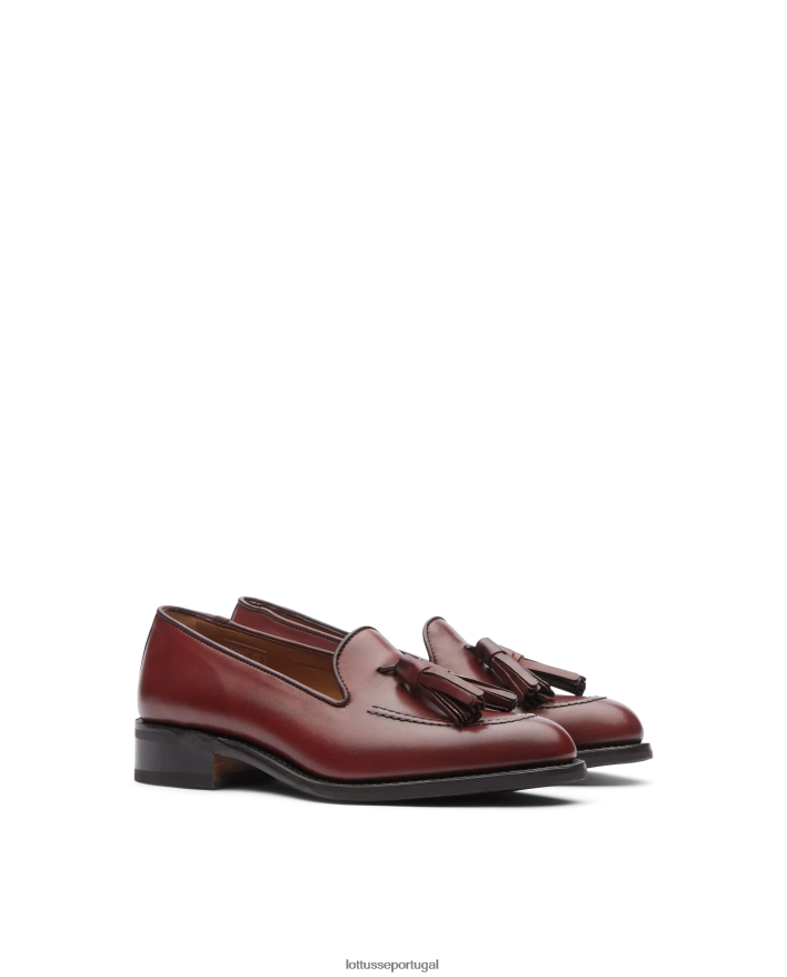 ponto Lottusse mulheres mocassins de bezerro cambridge crust anilina em relevo marrom 86F22T205 calçados