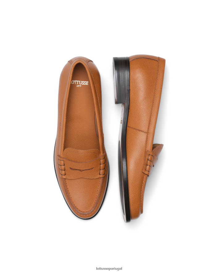 ponto Lottusse mulheres mocassins de bezerro liberty safian stamp marrom 86F22T239 calçados