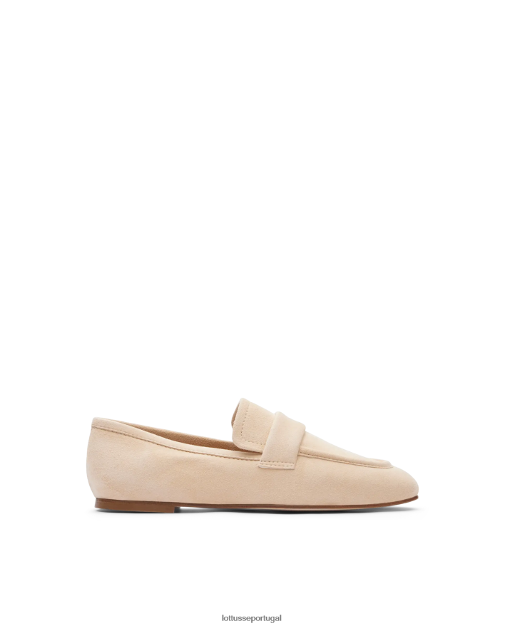 ponto Lottusse mulheres mocassins de camurça de cabra goya off white 86F22T410 calçados