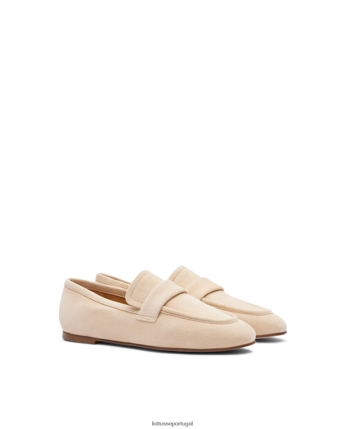 ponto Lottusse mulheres mocassins de camurça de cabra goya off white 86F22T410 calçados