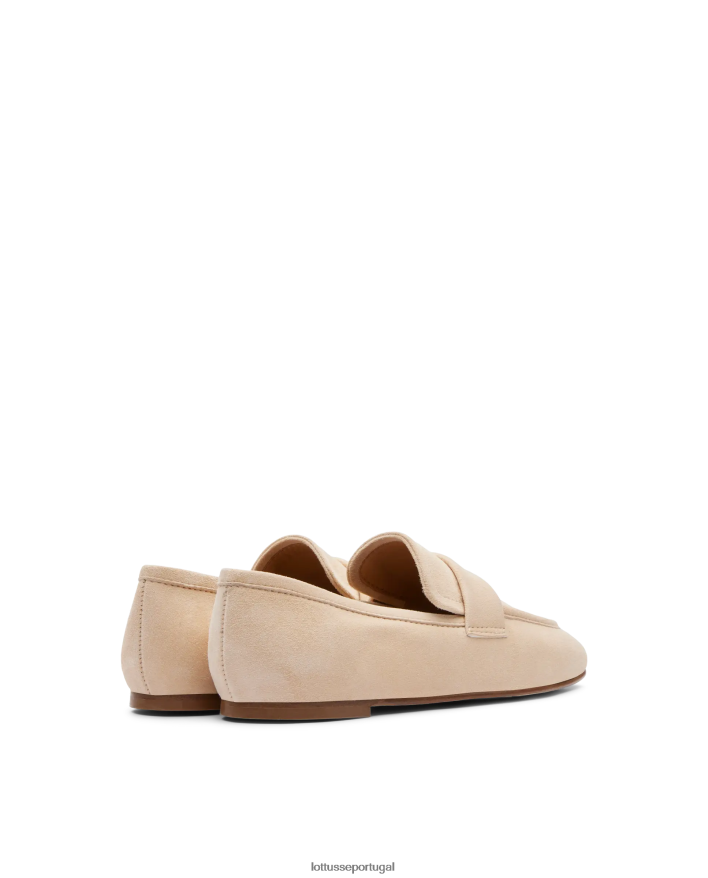 ponto Lottusse mulheres mocassins de camurça de cabra goya off white 86F22T410 calçados