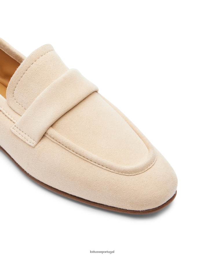 ponto Lottusse mulheres mocassins de camurça de cabra goya off white 86F22T410 calçados