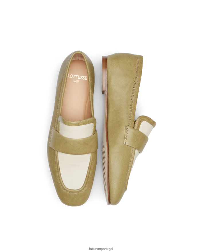 ponto Lottusse mulheres mocassins de cordeiro goya verde 86F22T280 calçados