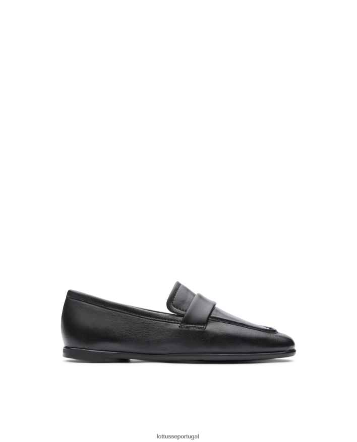 ponto Lottusse mulheres mocassins macios de cordeiro goya preto 86F22T409 calçados