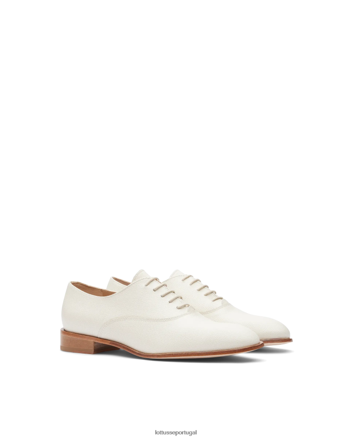 ponto Lottusse mulheres claire safian carimbo bezerro oxford off white 86F22T241 calçados