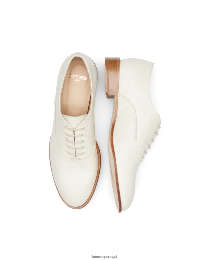 ponto Lottusse mulheres claire safian carimbo bezerro oxford off white 86F22T241 calçados
