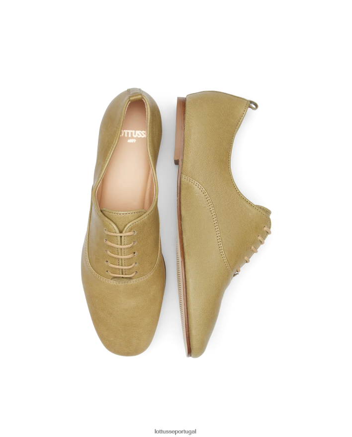 ponto Lottusse mulheres goya brilhante lavagem cordeiro oxford verde oliva 86F22T274 calçados