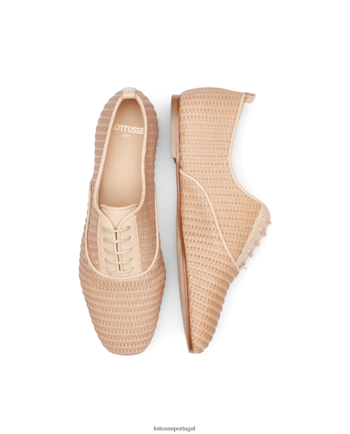 ponto Lottusse mulheres goya couro de bezerro malha oxford natural 86F22T269 calçados