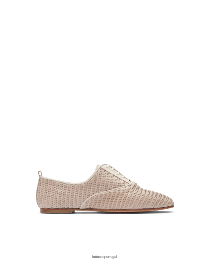 ponto Lottusse mulheres goya couro de bezerro malha oxford off white 86F22T270 calçados
