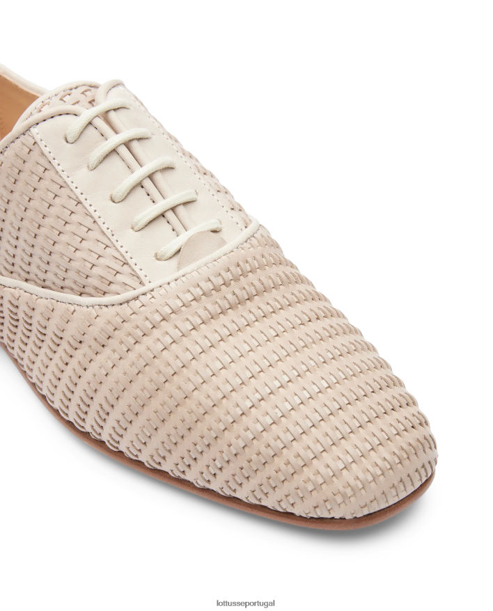 ponto Lottusse mulheres goya couro de bezerro malha oxford off white 86F22T270 calçados