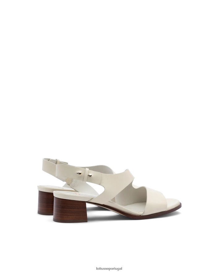 ponto Lottusse mulheres sandálias de bezerro de grão liso nylo off white 86F22T257 calçados