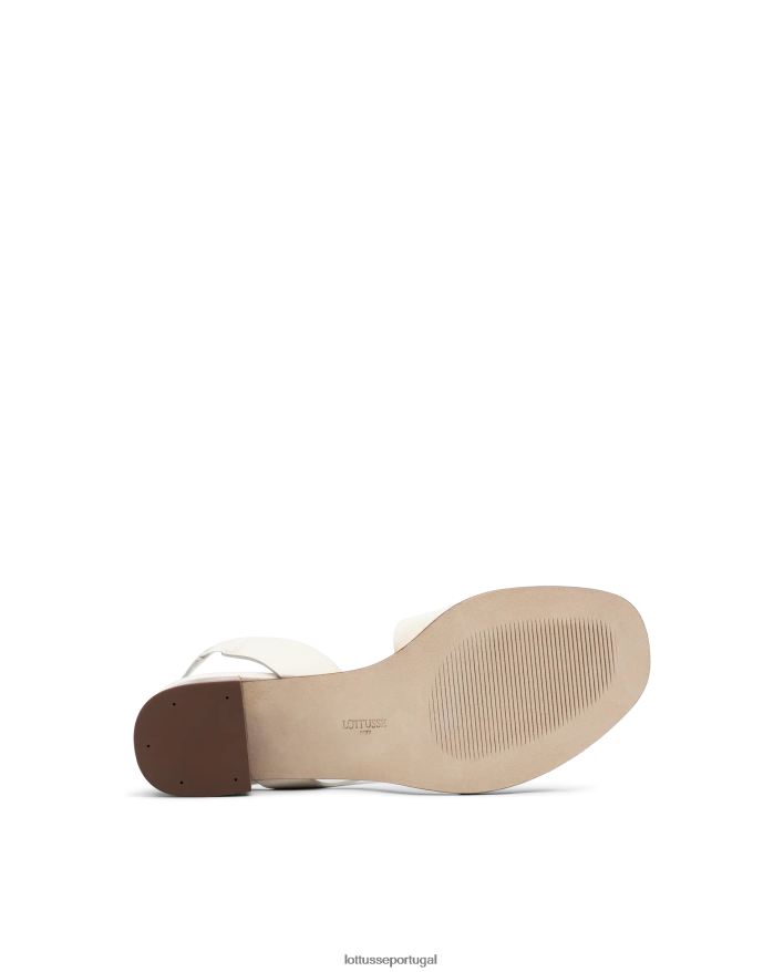 ponto Lottusse mulheres sandálias de bezerro de grão liso nylo off white 86F22T257 calçados