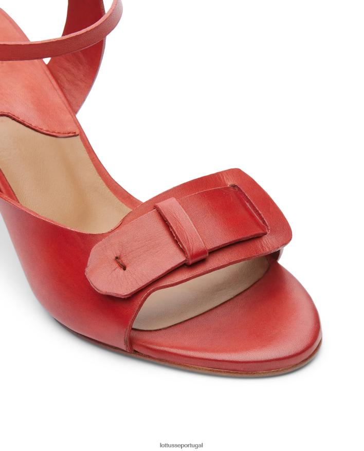 ponto Lottusse mulheres sandálias de bezerro smithson crust anilina vermelho 86F22T220 calçados