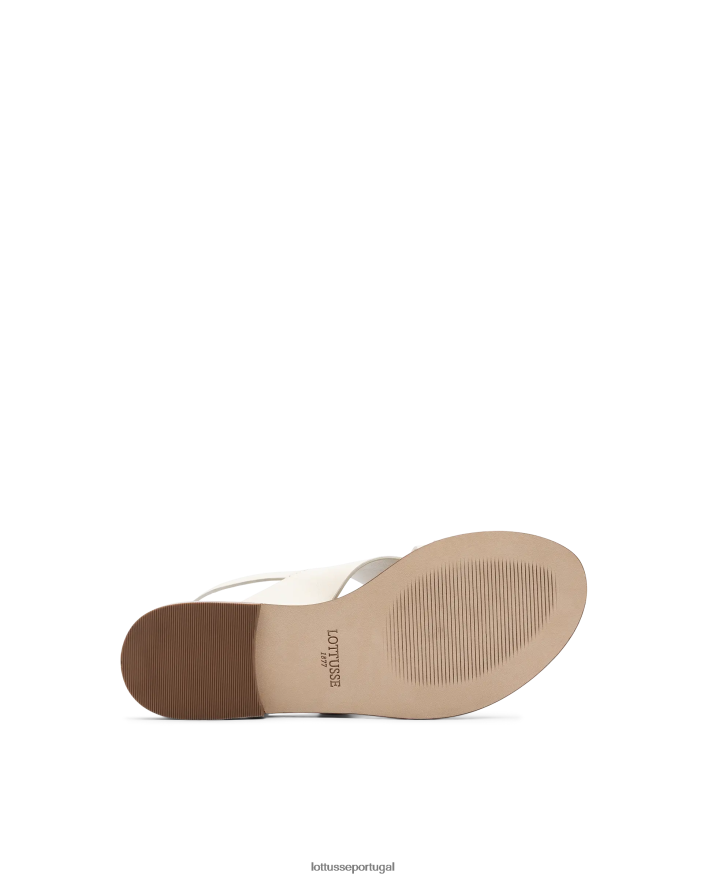 ponto Lottusse mulheres sandálias macias de cordeiro nylo off white 86F22T256 calçados