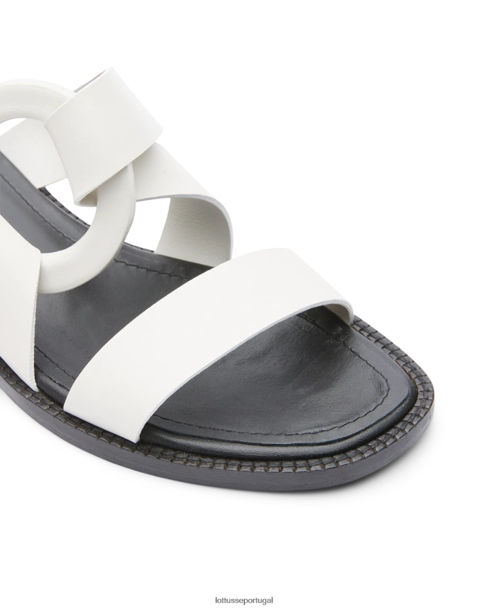 ponto Lottusse mulheres sandálias étnicas de bezerro simples off white 86F22T247 calçados