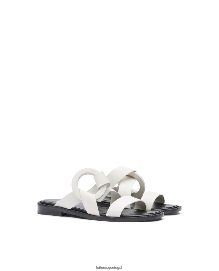 ponto Lottusse mulheres sandálias étnicas de bezerro simples off white 86F22T247 calçados