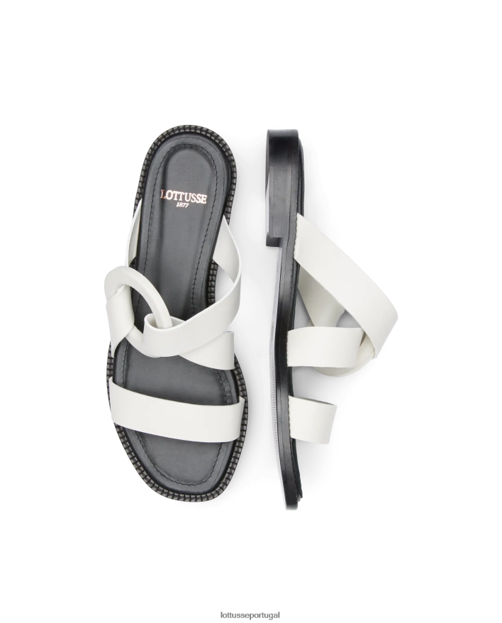ponto Lottusse mulheres sandálias étnicas de bezerro simples off white 86F22T247 calçados