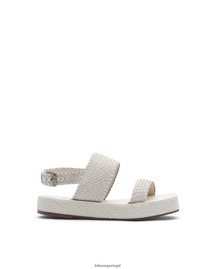 ponto Lottusse mulheres sandalias macias de cordeiro steffy off white 86F22T260 calçados