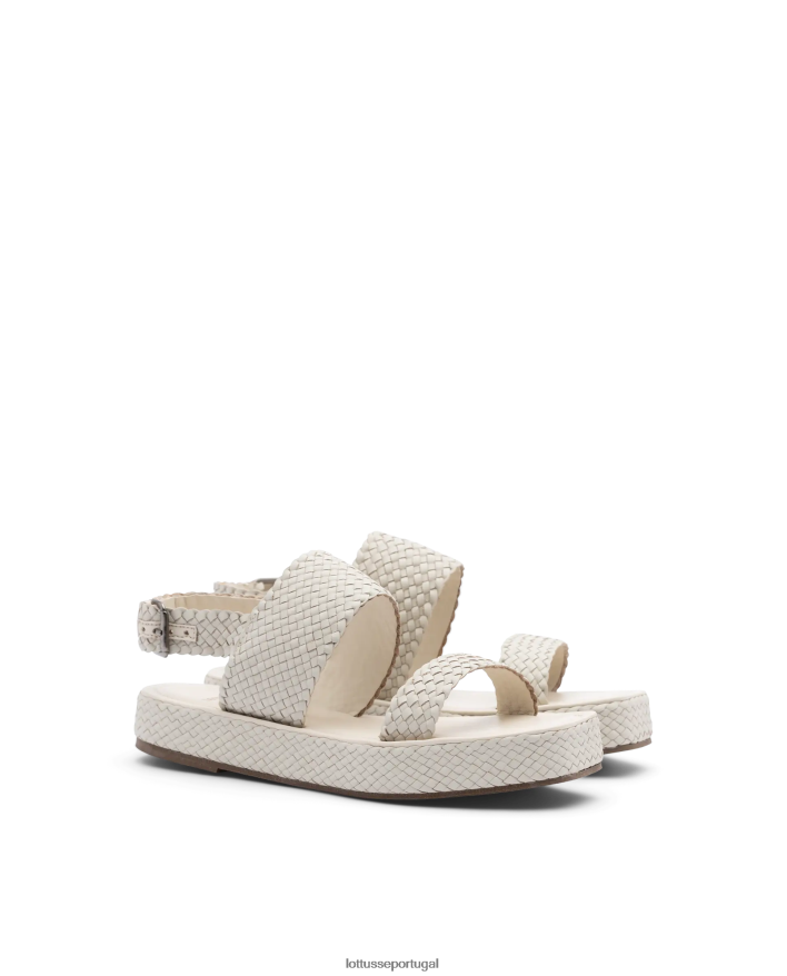 ponto Lottusse mulheres sandalias macias de cordeiro steffy off white 86F22T260 calçados
