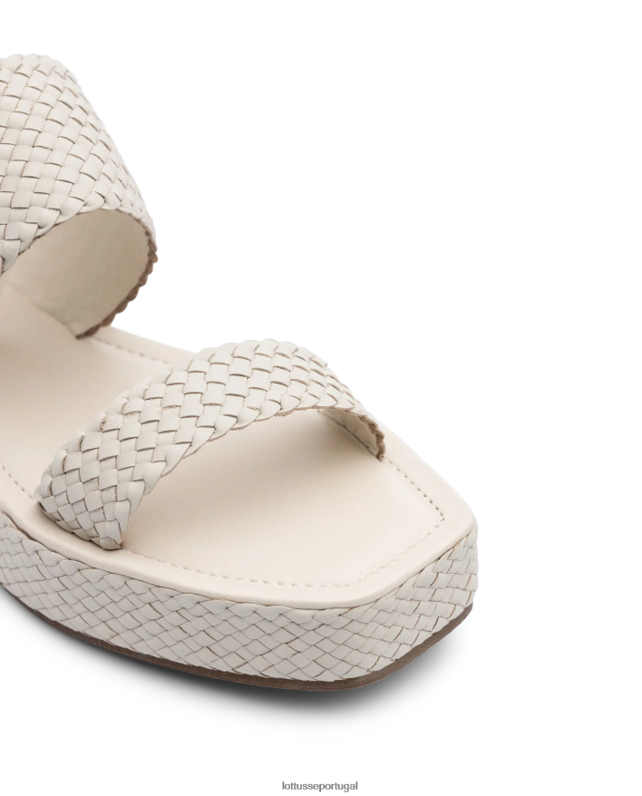 ponto Lottusse mulheres sandalias macias de cordeiro steffy off white 86F22T260 calçados