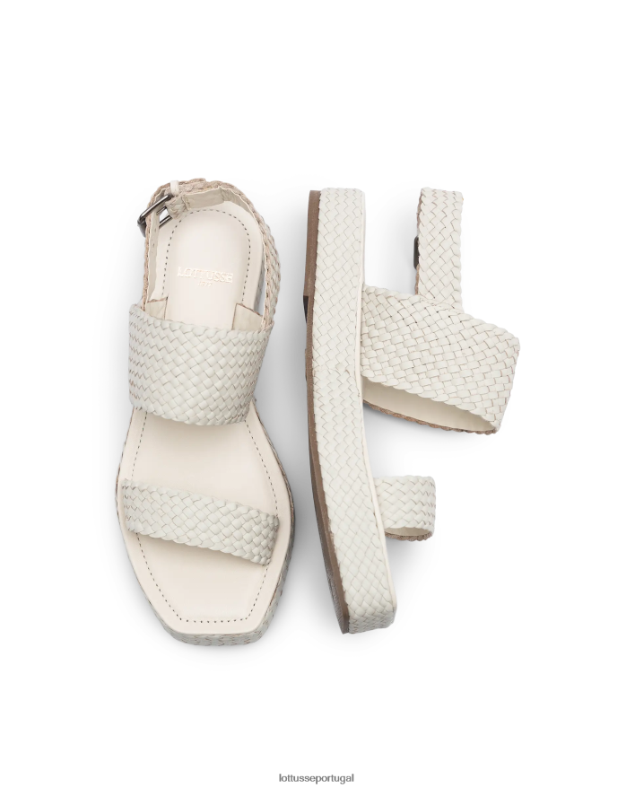 ponto Lottusse mulheres sandalias macias de cordeiro steffy off white 86F22T260 calçados
