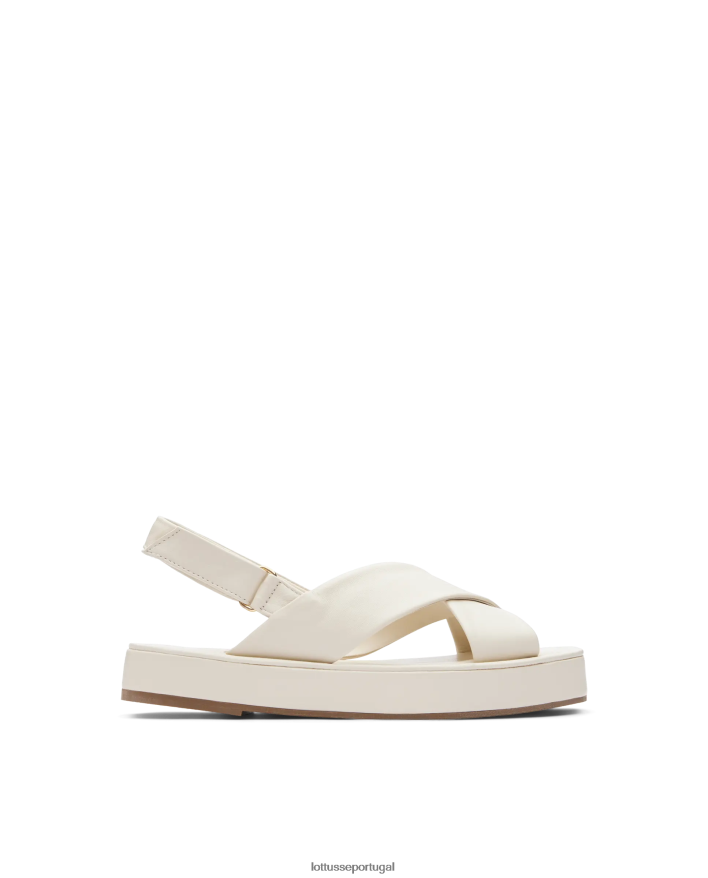 ponto Lottusse mulheres sandalias macias de cordeiro steffy off white 86F22T261 calçados