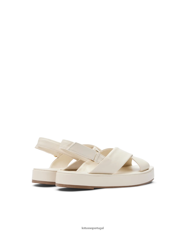 ponto Lottusse mulheres sandalias macias de cordeiro steffy off white 86F22T261 calçados