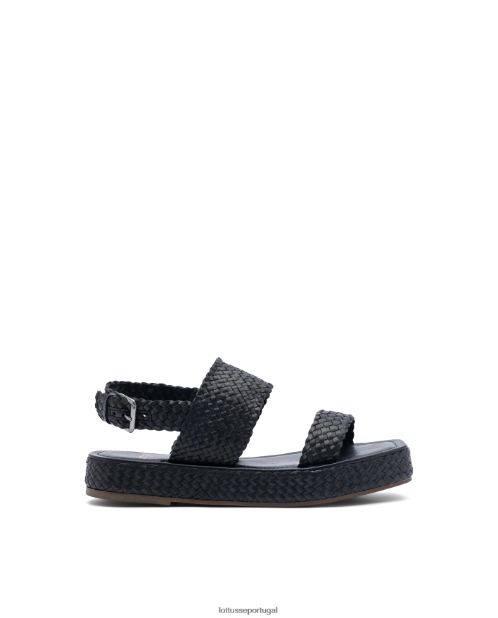ponto Lottusse mulheres sandalias macias de cordeiro steffy preto 86F22T259 calçados