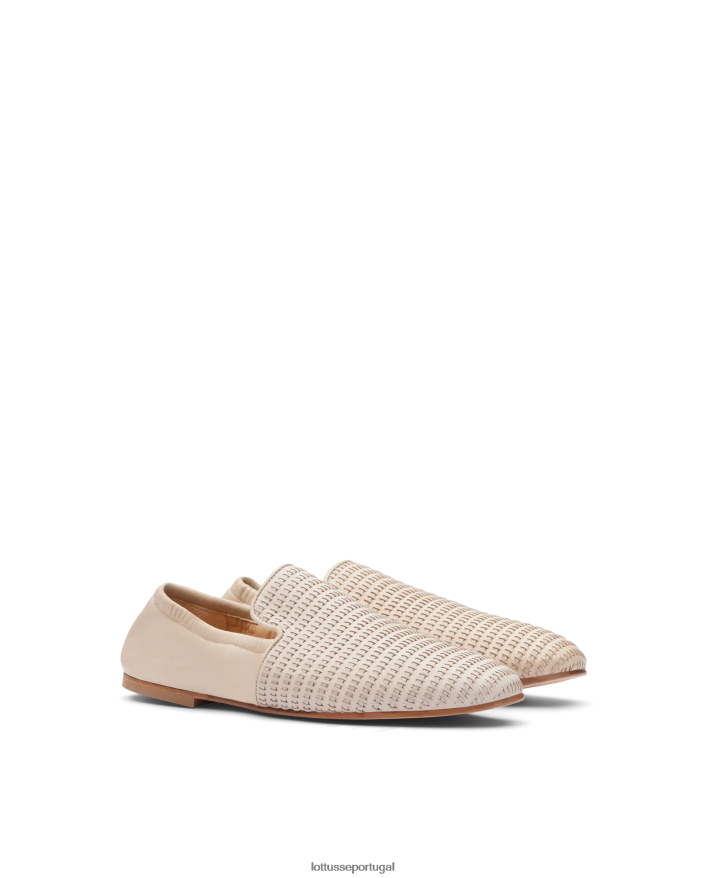 ponto Lottusse mulheres alpercatas goya de couro de bezerro off white 86F22T276 calçados