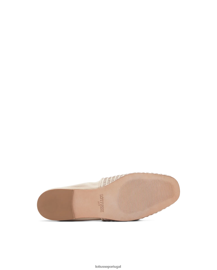 ponto Lottusse mulheres alpercatas goya de couro de bezerro off white 86F22T276 calçados