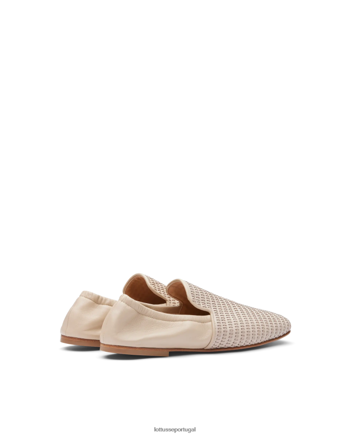 ponto Lottusse mulheres alpercatas goya de couro de bezerro off white 86F22T276 calçados