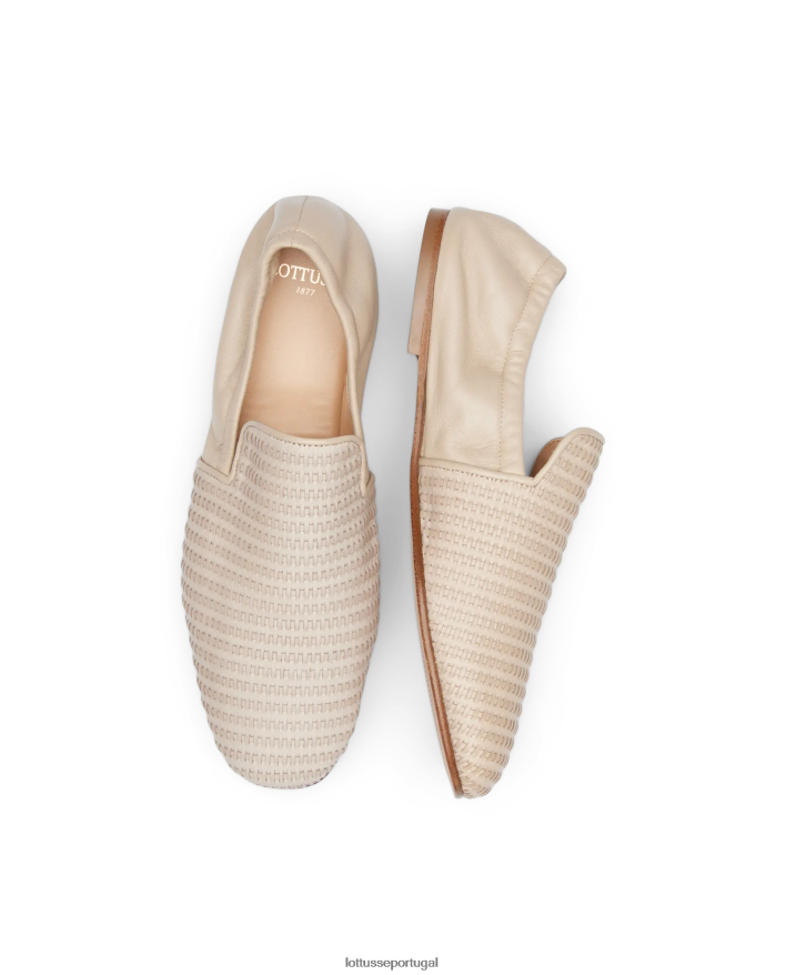 ponto Lottusse mulheres alpercatas goya de couro de bezerro off white 86F22T276 calçados