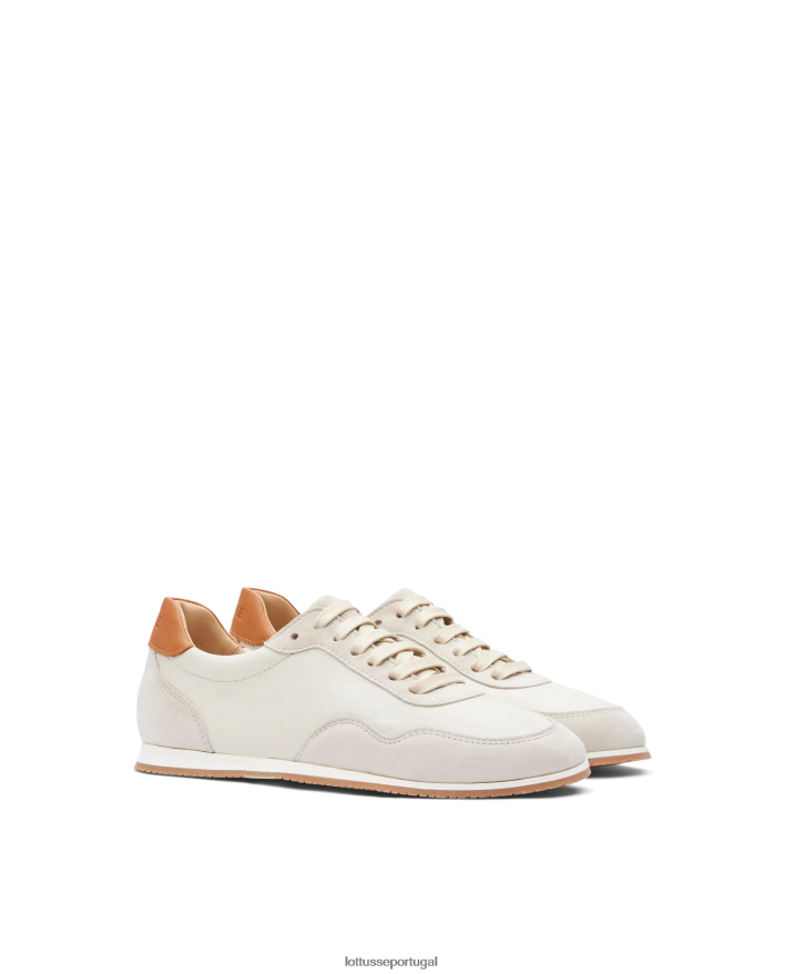 ponto Lottusse mulheres tênis de camurça de cabra mancor off white 86F22T297 calçados