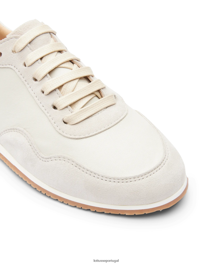 ponto Lottusse mulheres tênis de camurça de cabra mancor off white 86F22T297 calçados