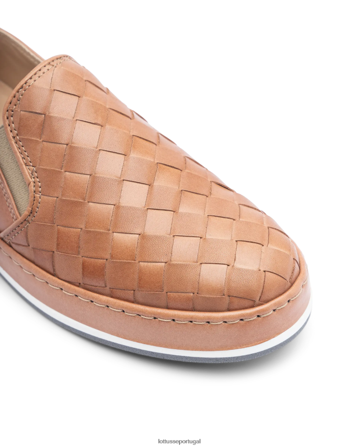 ponto Lottusse mulheres tênis de couro de malha de cordeiro libby natural 86F22T309 calçados