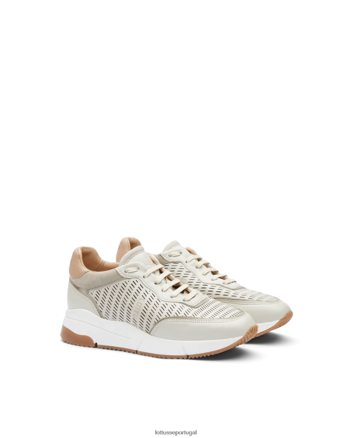 ponto Lottusse mulheres tênis diana soft bezerro off white 86F22T304 calçados